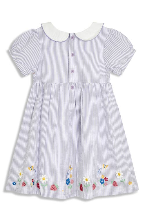 Jojo Maman Bébé Jojo Maman Bebe Strawberry Embroidered Smocked Dress With Bloomers In Lilac