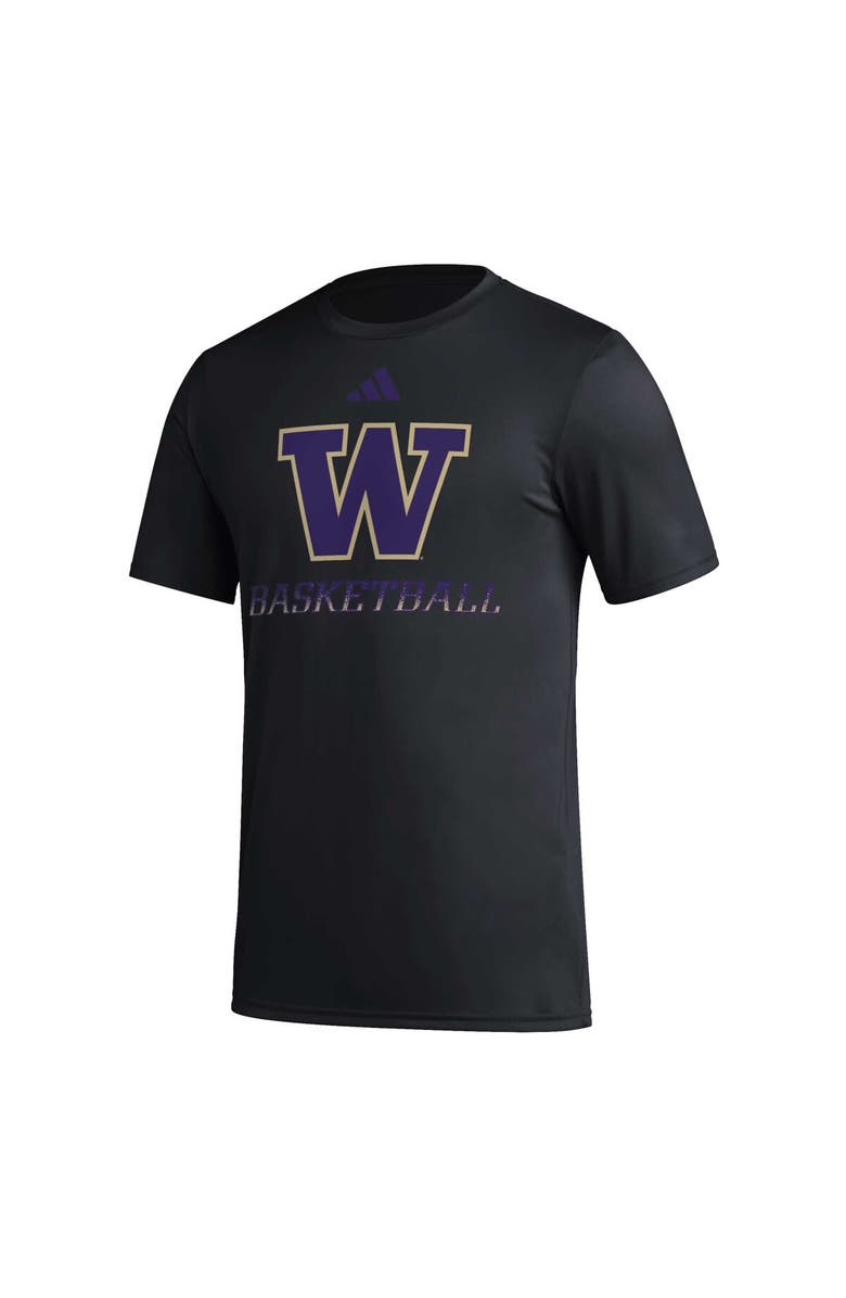 adidas Men's adidas Black Washington Huskies Fadeaway Basketball Pregame AEROREADY T-Shirt, Alternate, color, Black