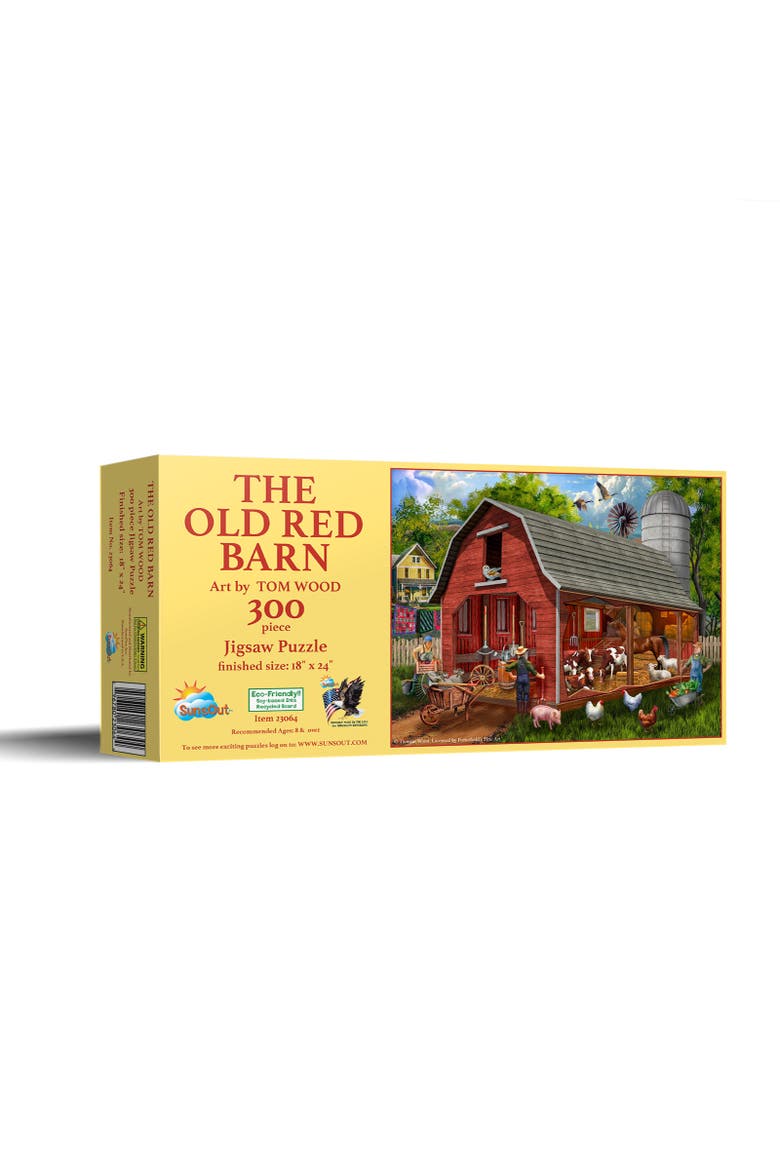 The Old Red Barn 300 piece Jigsaw Puzzle for Adults, Main, color, Multicolor