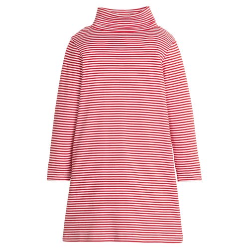 Little English Kids' Striped Turtleneck Dress In Pink