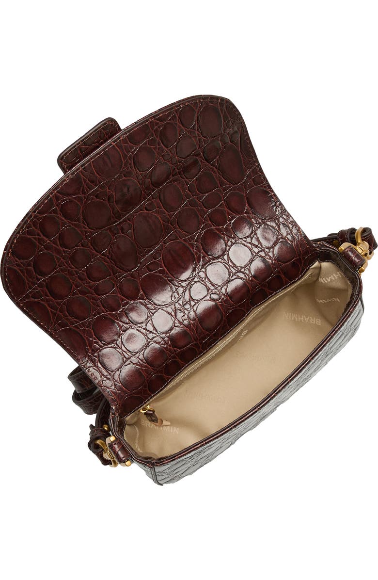 Brahmin Briar Croc Embossed Leather Saddle Bag, Alternate, color,