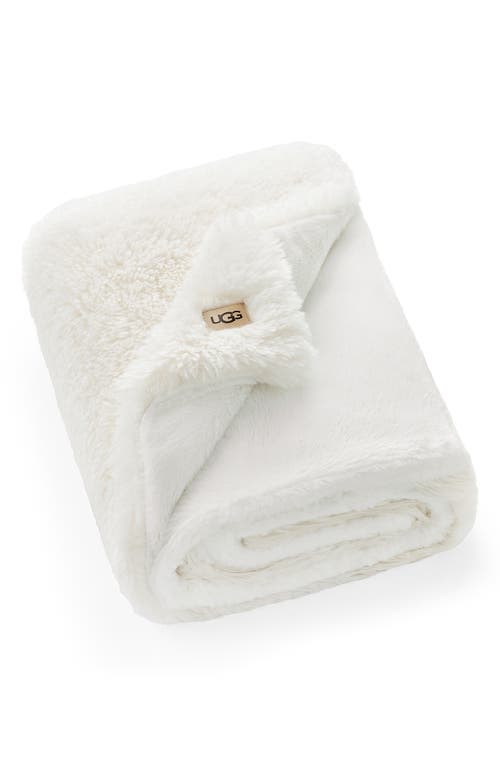 Ugg(r) Corben Faux Fur Throw Blanket In White
