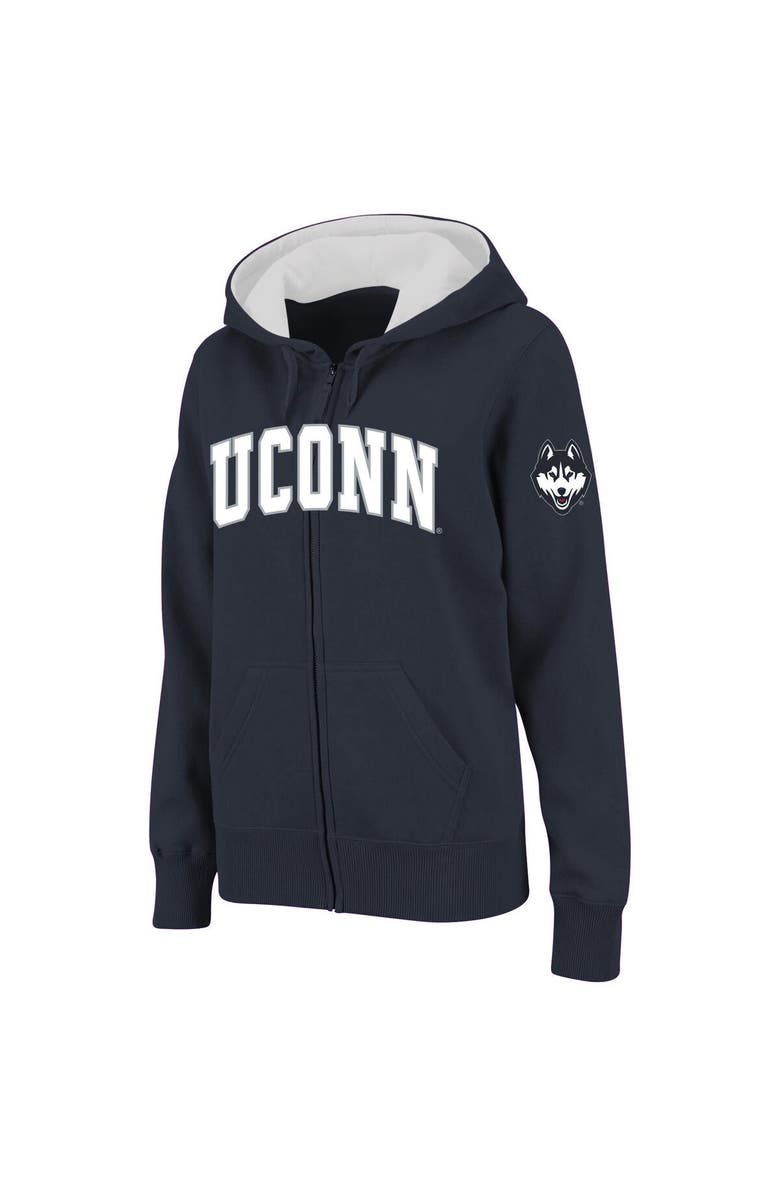 COLOSSEUM Women's Stadium Athletic Navy UConn Huskies Arched Name Full-Zip Hoodie, Main, color, Navy
