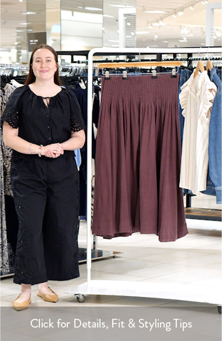 Pleated Linen Blend Maxi Skirt, sales video thumbnail