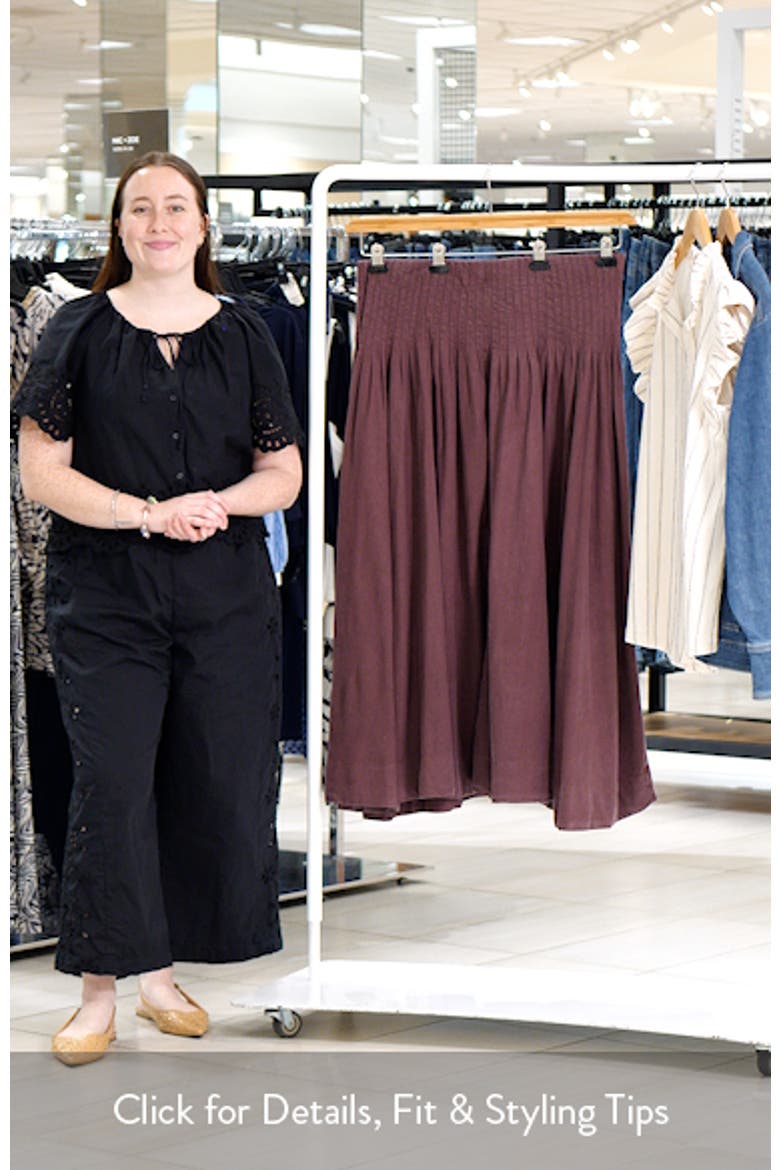 Pleated Linen Blend Maxi Skirt video