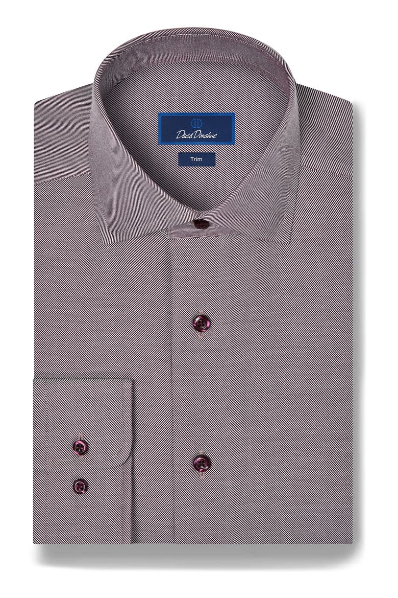 Trim Fit Cotton & Cashmere Dress Shirt, Main, color, MERLOT
