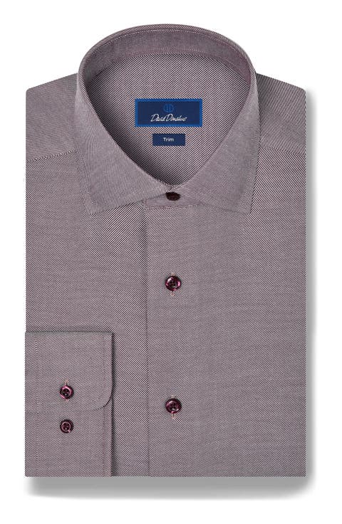 Trim Fit Cotton & Cashmere Dress Shirt