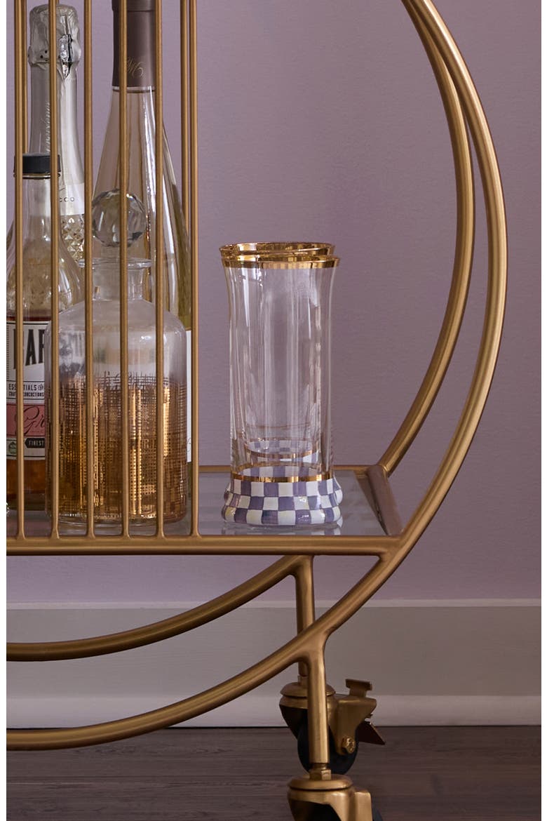 Violet Check Set of 2 Highball Glasses, Alternate, color, VIOLET