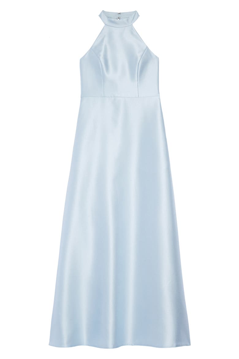 High Neck Junior Bridesmaid Dress, Main, color, MIST