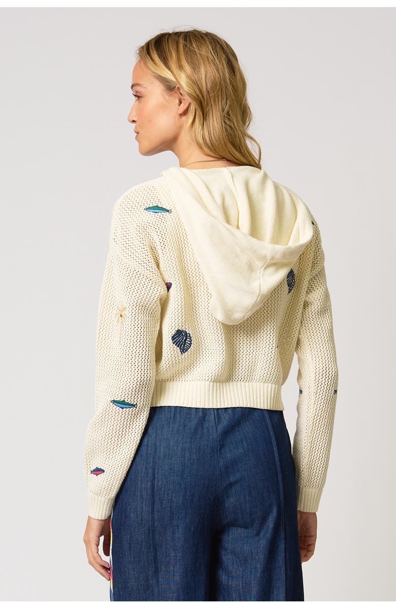 Central Park West Eden Palm Tree Mesh Cardigan, Alternate, color,