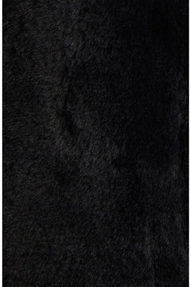 Collarless Genuine Shearling Coat, Alternate, color, BLACK