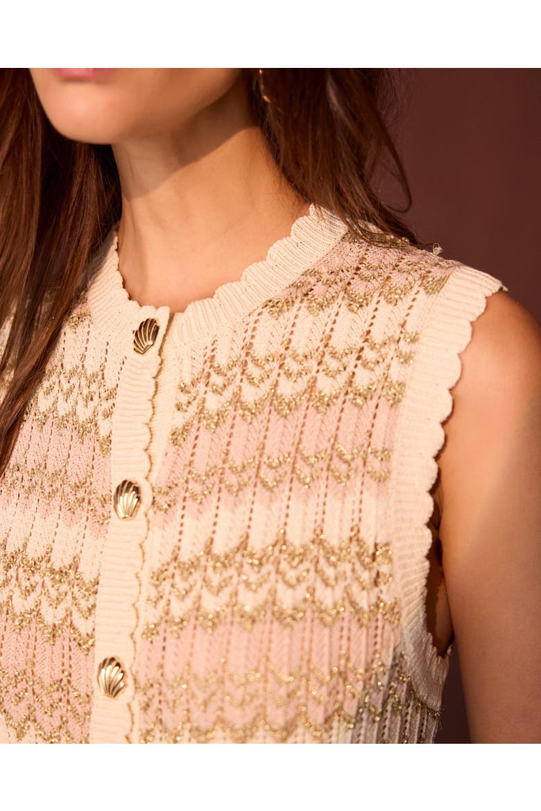 Striped Knit Waistcoat, Alternate, color, Neutral