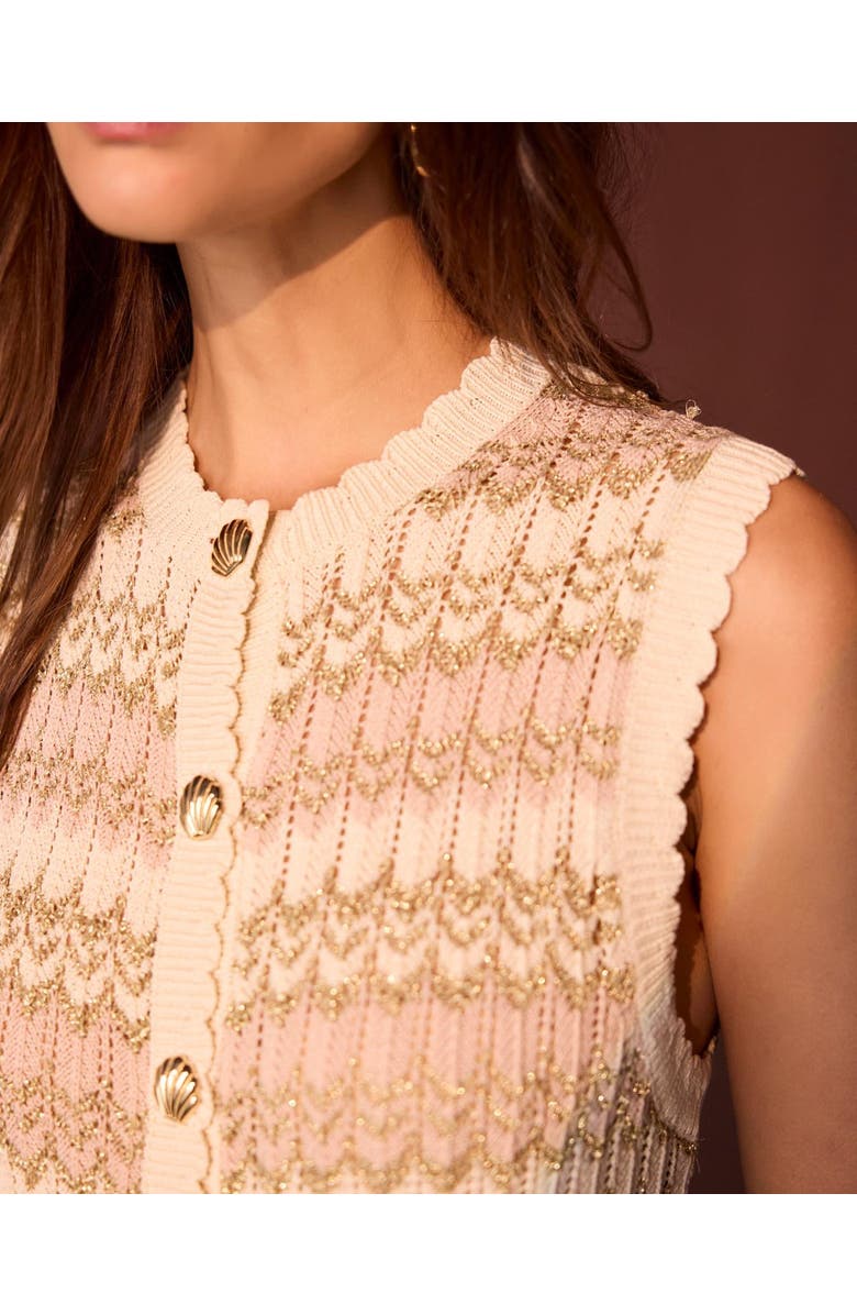 MINT VELVET Striped Knit Waistcoat, Alternate, color, Neutral