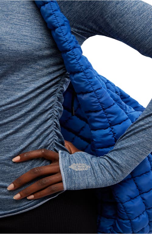 Free People Right On Run Long Sleeve Top In Blue