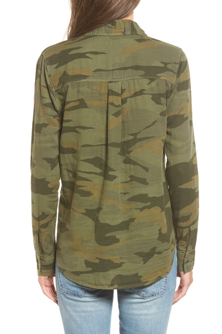 Camo Double Pocket Shirt, Alternate, color, MILITARY OLIVE