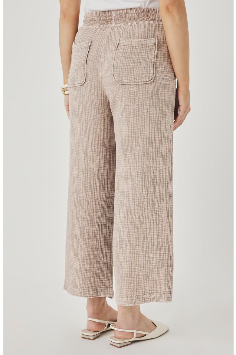 Ava Cotton Gauze Drawstring Pants, Alternate, color, LIGHT WICKER BROWN
