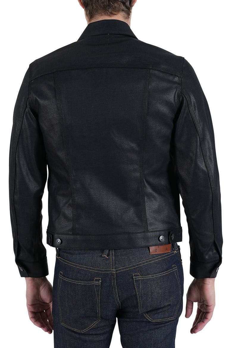 The Black Coated Denim Jacket, Alternate, color, BLACK RAW