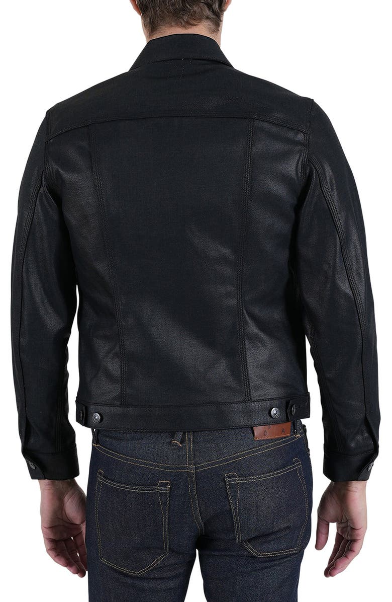 HIROSHI KATO The Black Coated Denim Jacket, Alternate, color, Black Raw