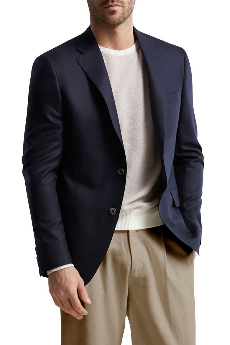 Navy Wool Blazer, Main, color, NAVY