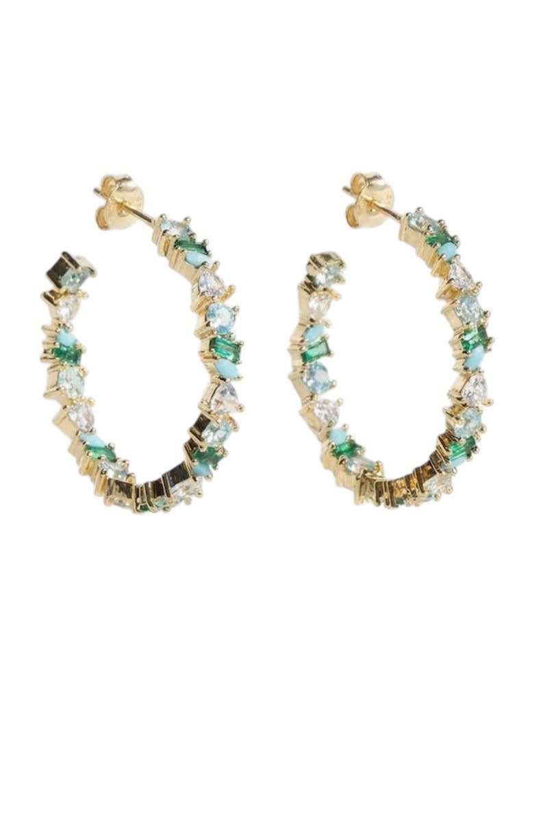 NATIVE GEM Vienna Opal Hoops, Main, color, Turquoise/Aqua