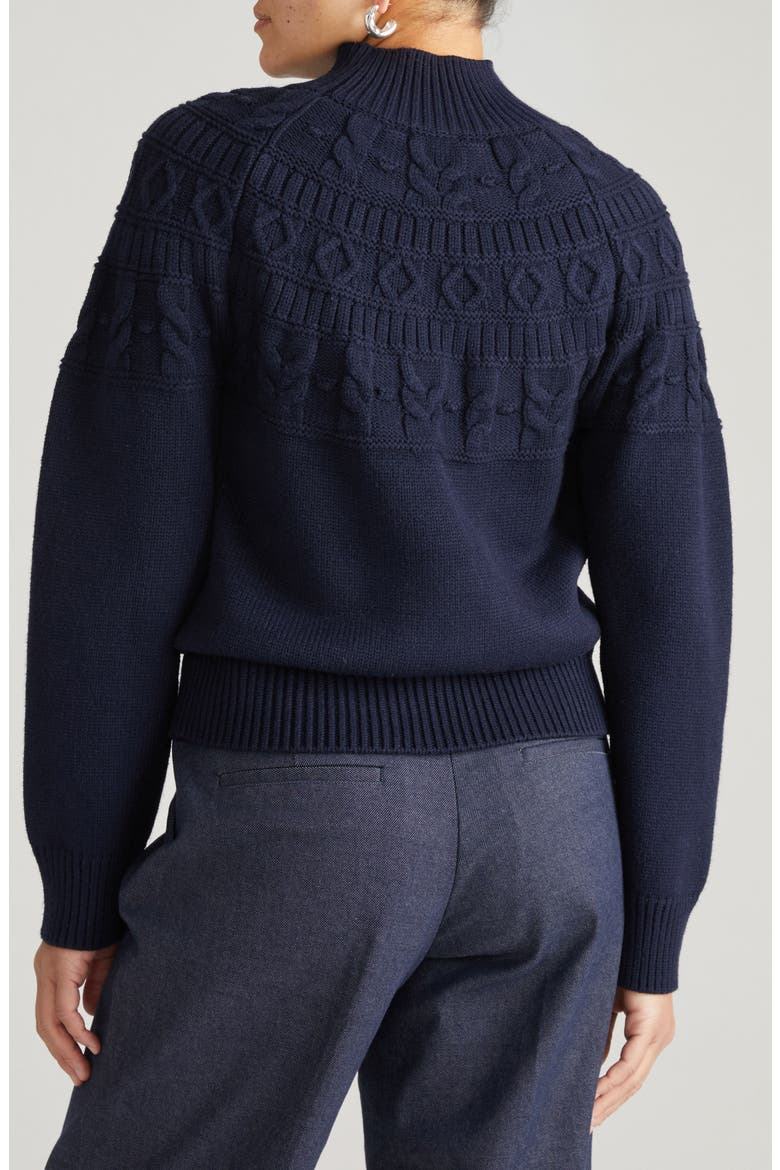 Safiya Mock Neck Sweater, Alternate, color, MIDNIGHT BLUE