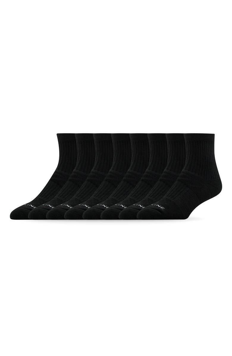 STRIDELINE 8-Pack Half Calf Socks, Main, color, Black