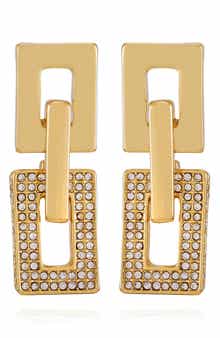 Vince Camuto Pavé Crystal Chain Drop Earrings