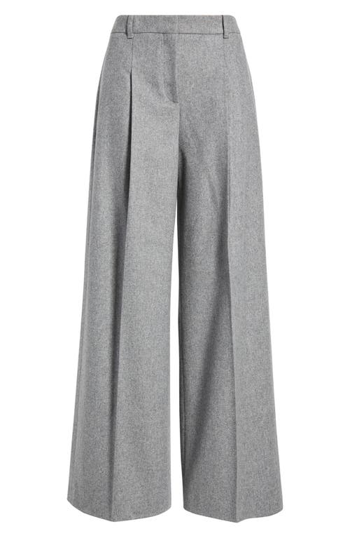 Hugo Boss Boss Tiana Pleat Wide Leg Pants In Gray