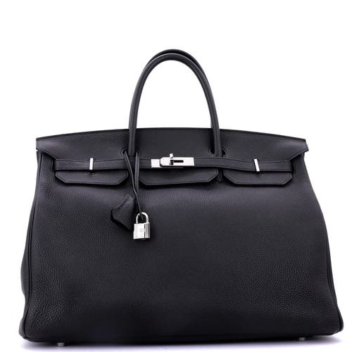 Pre-owned Hermes Hermes Birkin Handbag Black Togo With Palladium Hardware 40 In Black