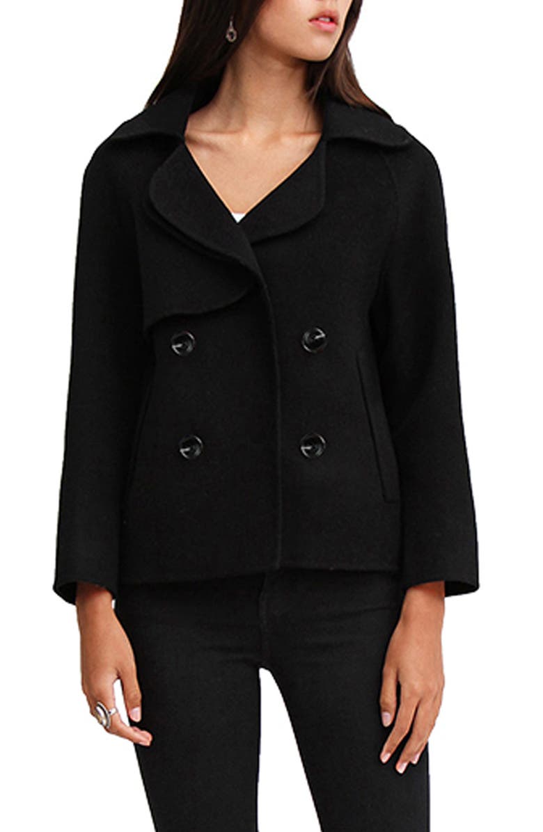 Belle & Bloom I'm Yours Wool Blend Coat, Main, color, Black