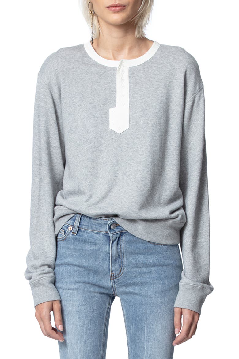 Watson Friends Cotton Blend Sweatshirt, Main, color, GRIS CHINE
