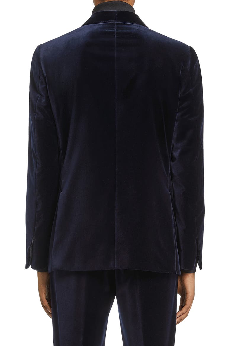 Shawl Collar Velveteen Dinner Jacket, Alternate, color, NAVY
