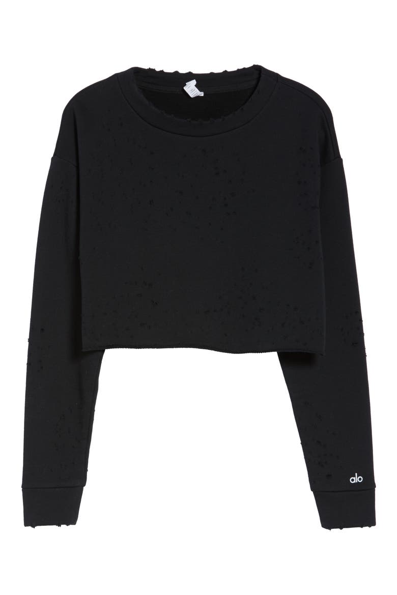 Fierce Crew Pullover, Alternate, color, BLACK