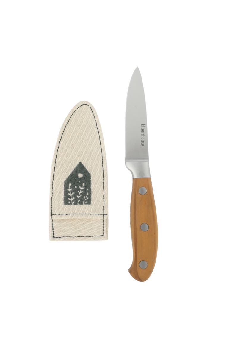 German Steel Paring Knife W/ Italian Olive Wood Forged Handle, Main, color, Natural Wood
