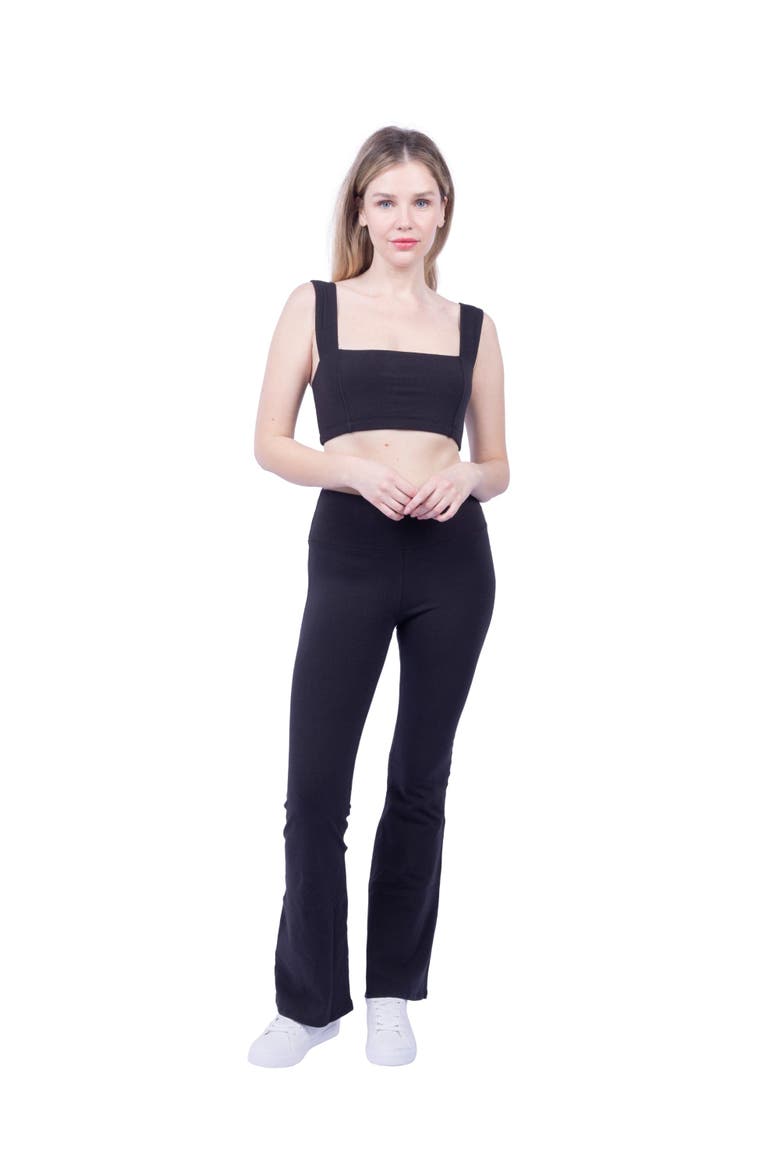 Vanna Organic Cotton Bootleg Flare Pant, Alternate, color, Dark Heather Grey