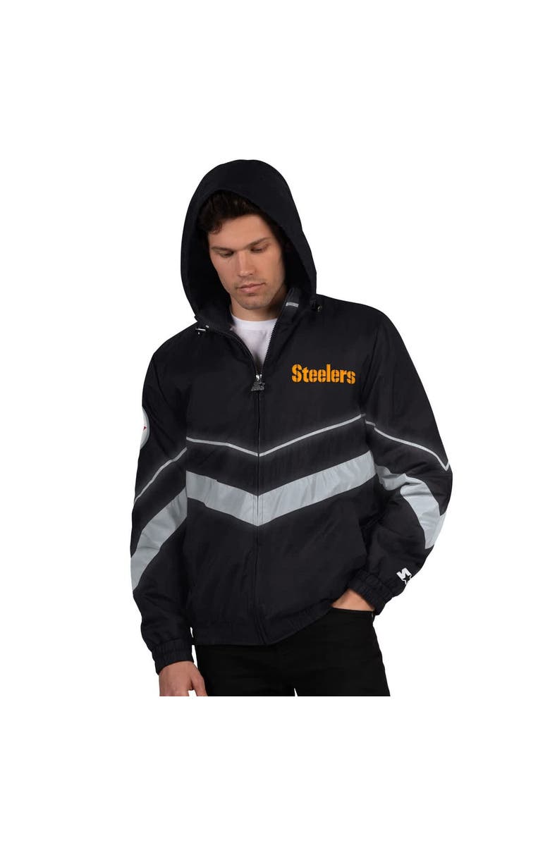 STARTER Men's Starter Black/Gold Pittsburgh Steelers Thursday Night Gridiron Full-Zip Jacket, Main, color, Black