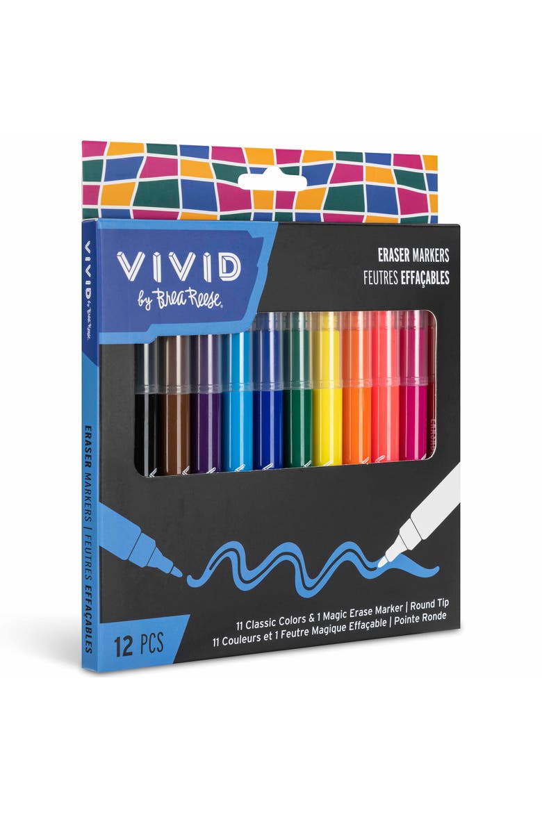Eraser Markers, 11 Classic Ink Colors & 1 Erase Marker, Alternate, color, Multicolored
