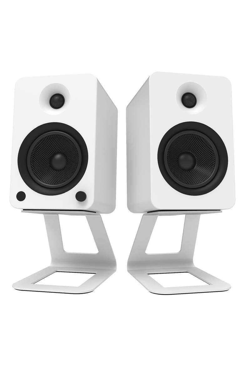 SE6 Elevated Desktop Speaker Stands for Large Speakers - Pair, Alternate, color, White