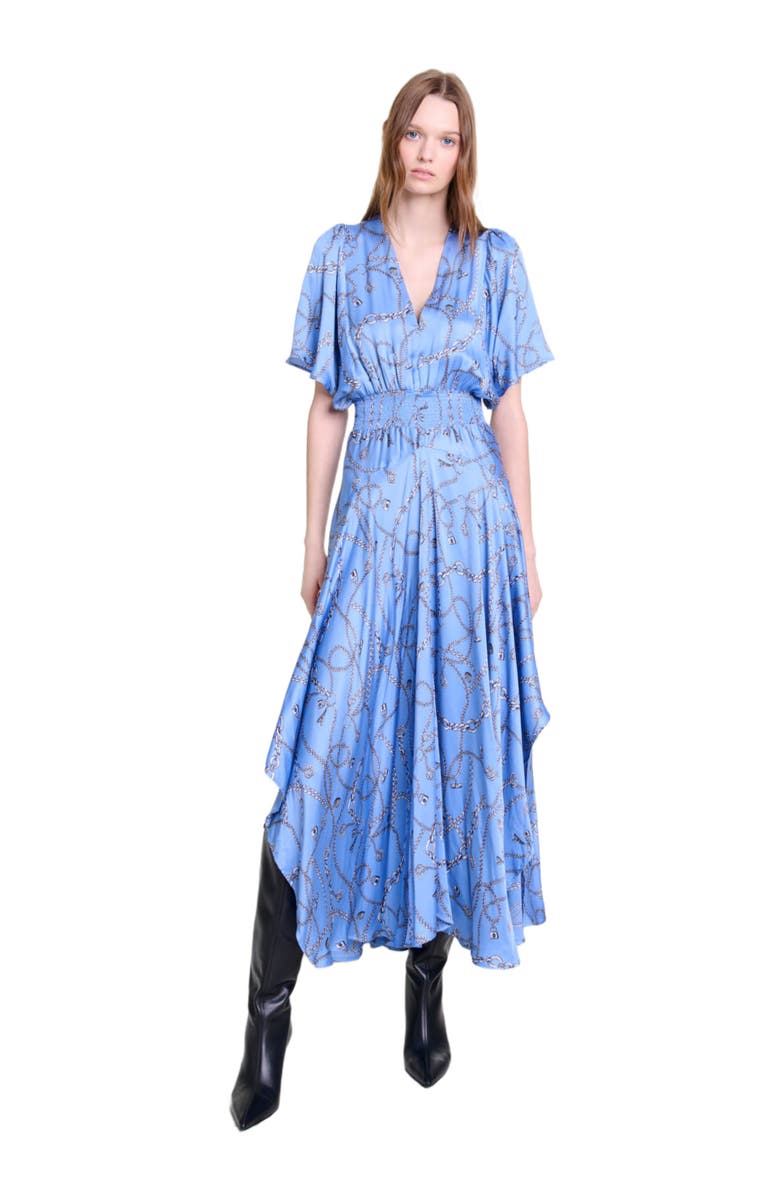 maje Patterned maxi dress, Main, color, 