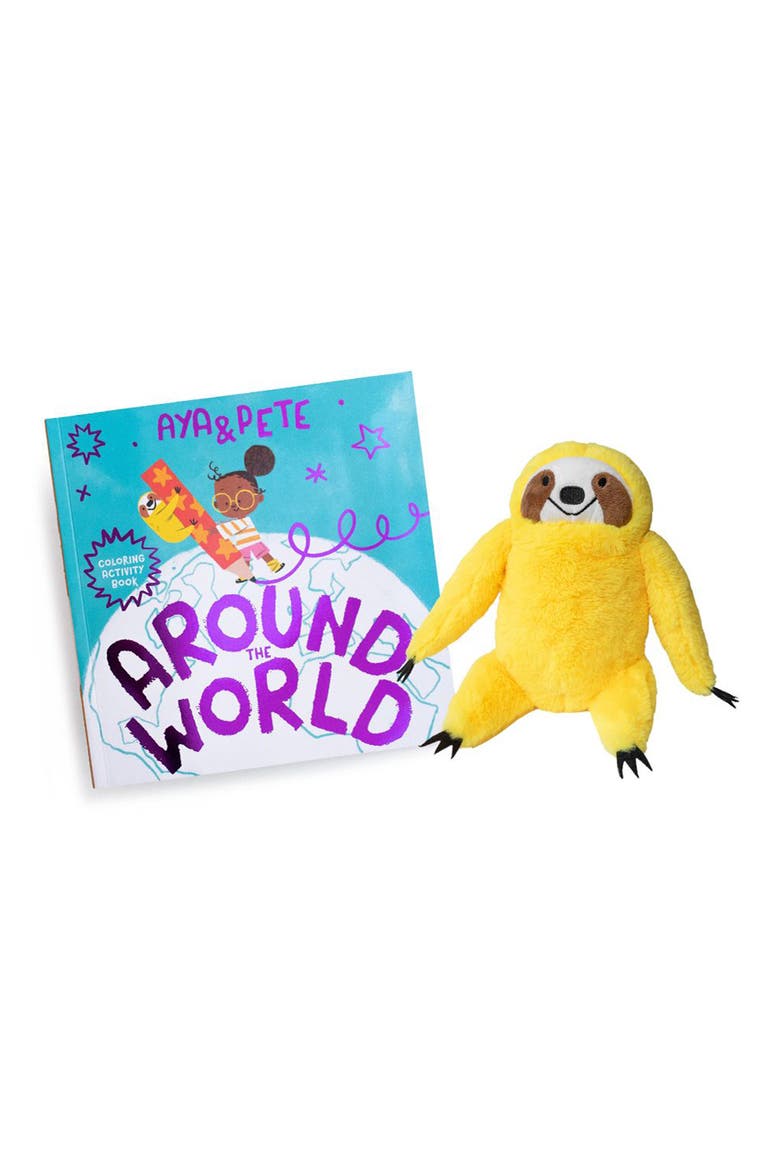 Kids' Aya and Pete Coloring Book & Plush Set, Main, color, YELLOW