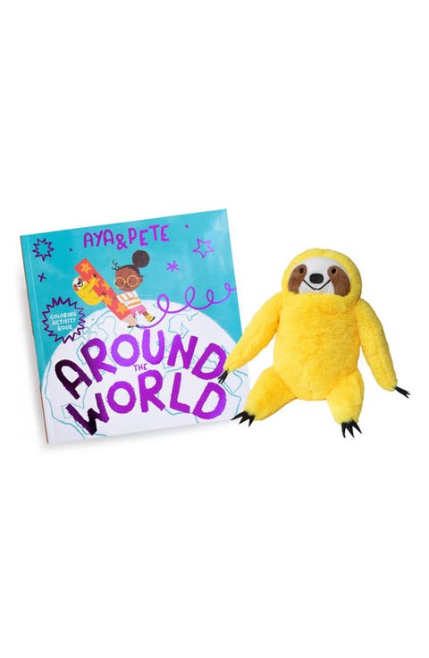 Kids' Aya and Pete Coloring Book & Plush Set