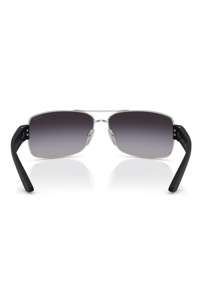 65mm Shield Sunglasses, Alternate, color, SILVER / GREY GRADIENT