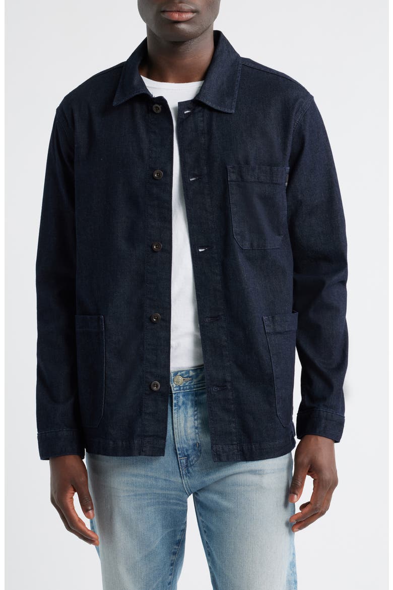 Roari Stretch Denim Chore Coat, Main, color, MARINE