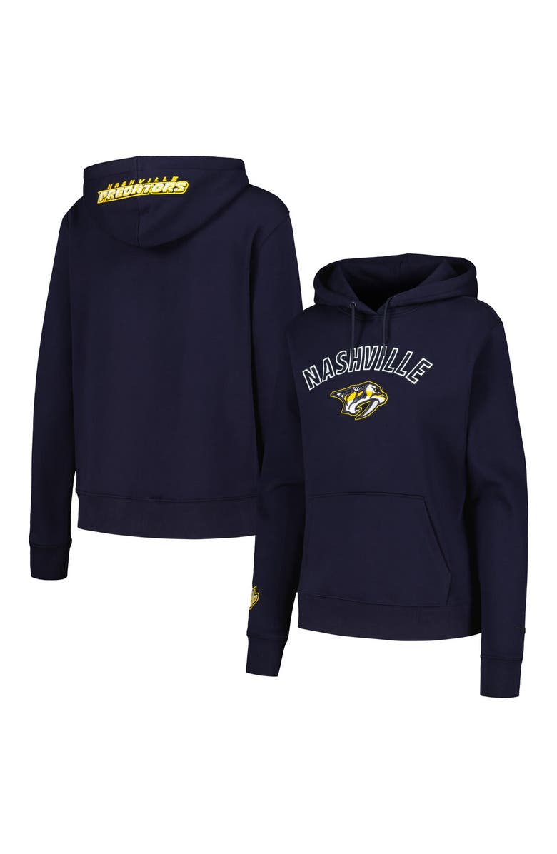 PRO STANDARD Women's Pro Standard Navy Nashville Predators Classic Chenille Pullover Hoodie, Alternate, color, Navy