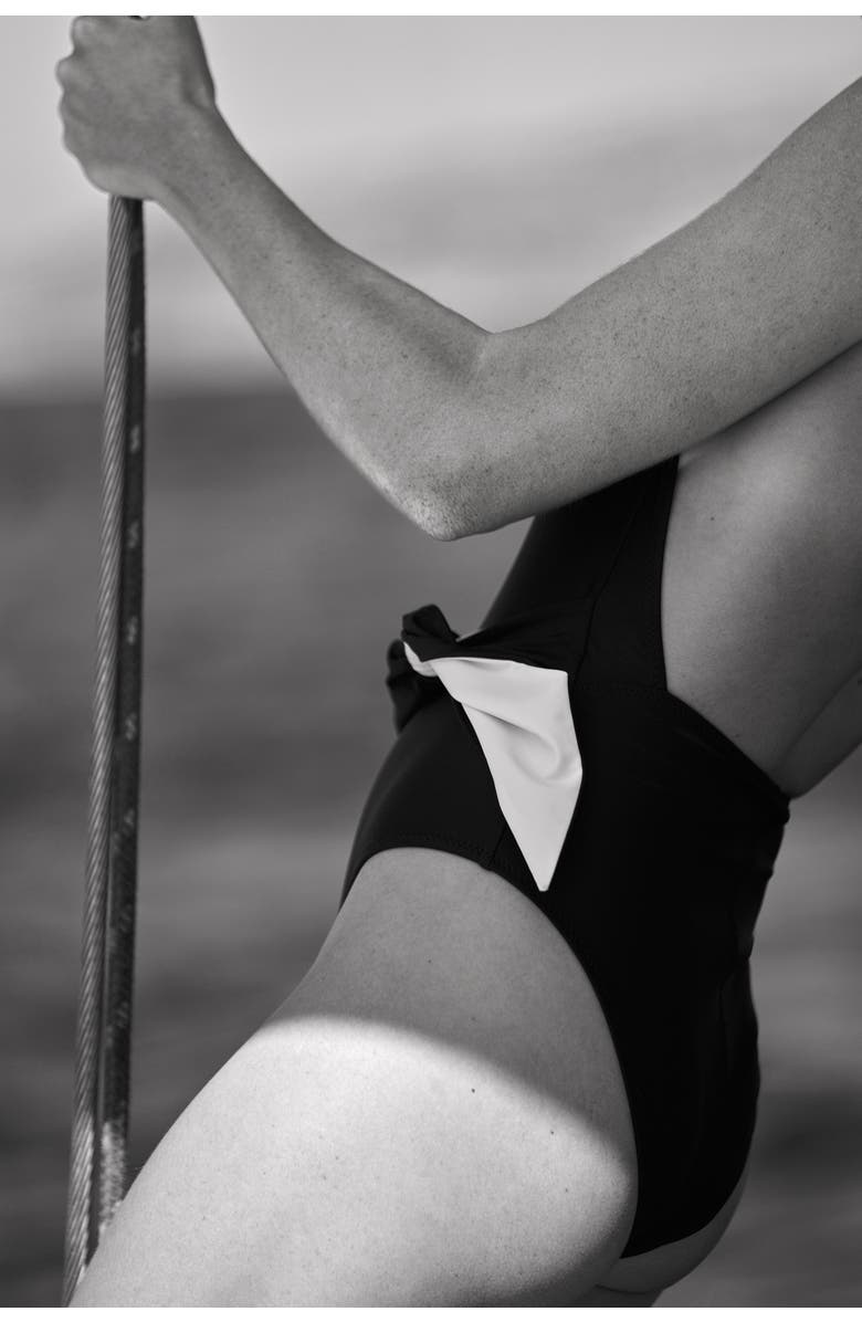 Ansea The Tie Front One Piece, Alternate, color, Black