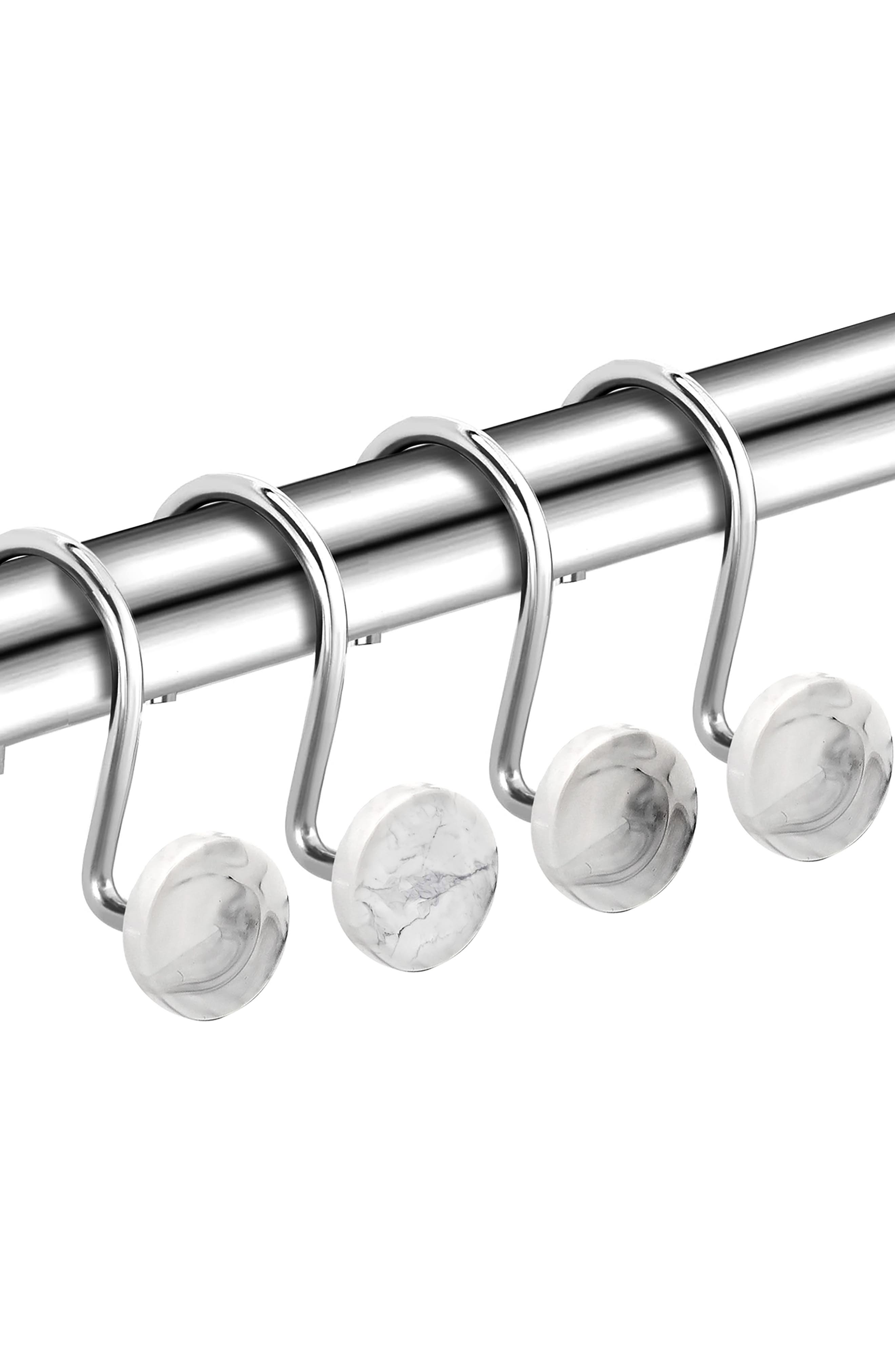 J AND V TEXTILES 12-Piece Decorative Shower Curtain Rings Set