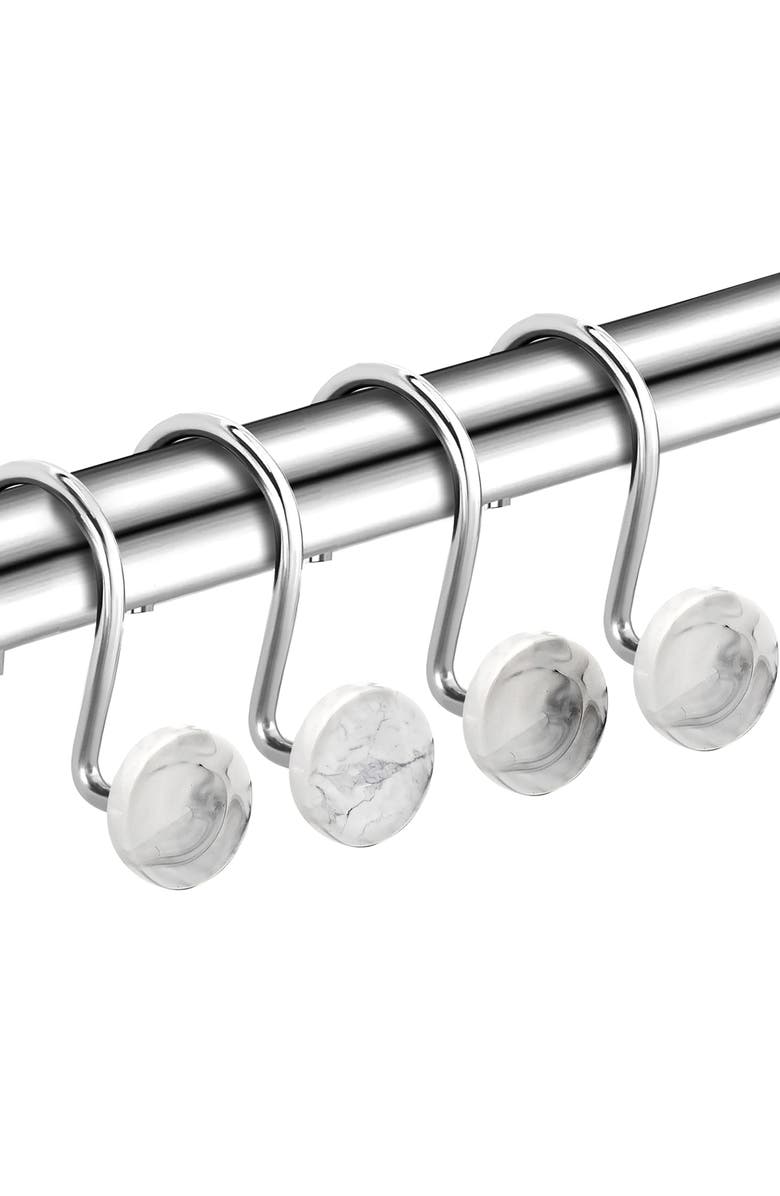 J AND V TEXTILES 12-Piece Decorative Shower Curtain Rings Set, Main, color, N/A