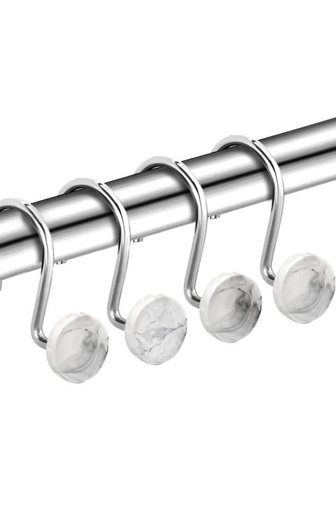 12-Piece Decorative Shower Curtain Rings Set