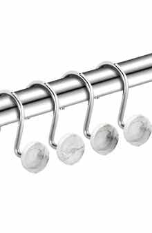 J AND V TEXTILES 12-Piece Decorative Shower Curtain Rings Set
