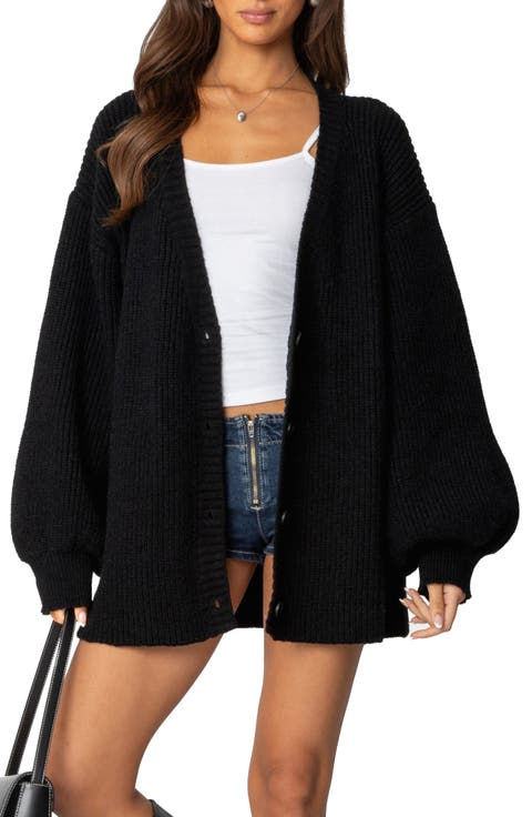 Mathilde Oversize V-Neck Blouson Cardigan